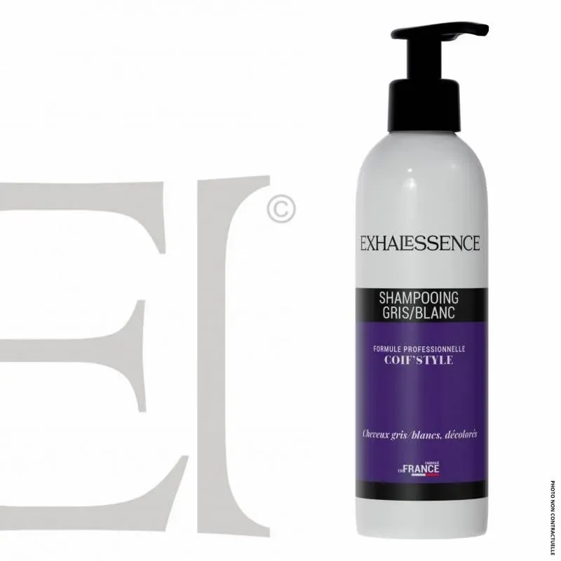 Shampooing violet professionnel neutralisant pour cheveux gris et blancs