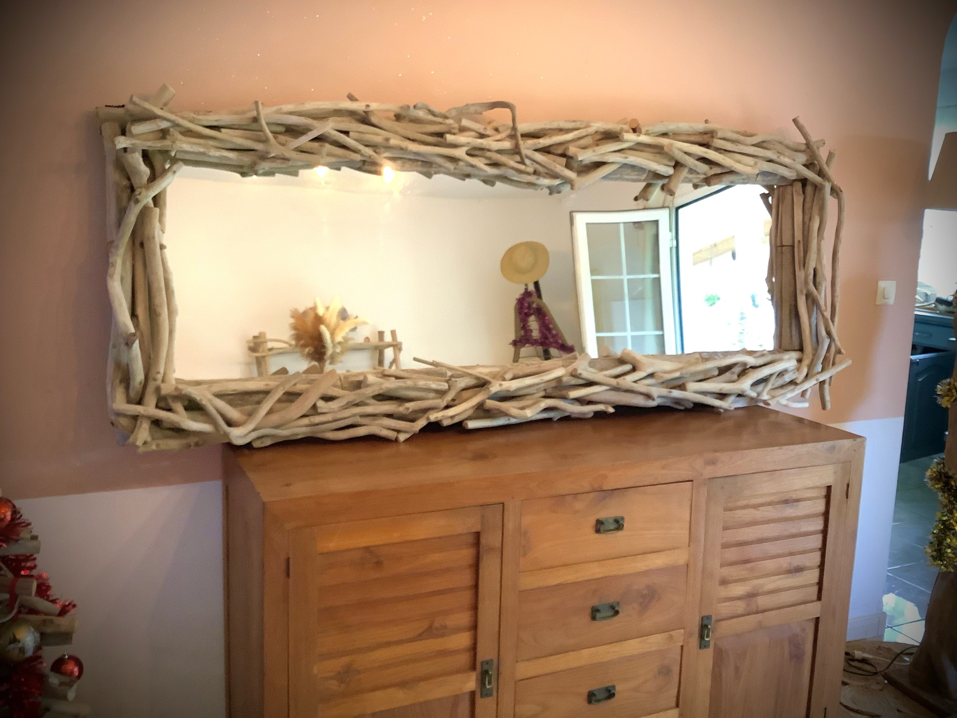 miroir bois flotté XXL 200 x 80 cm. DESTOCKAGE — visuel 3