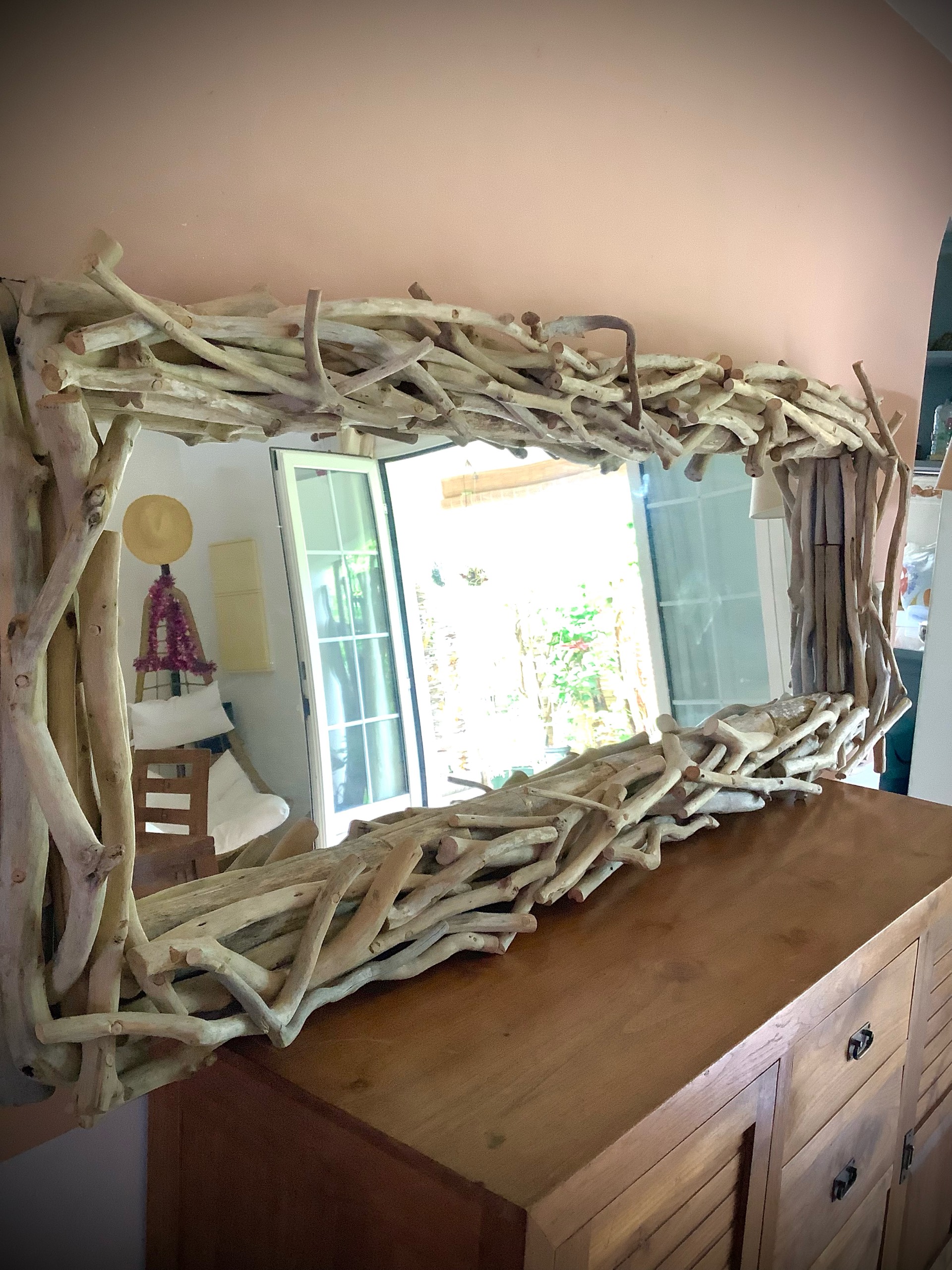 miroir bois flotté XXL 200 x 80 cm. DESTOCKAGE — visuel 9