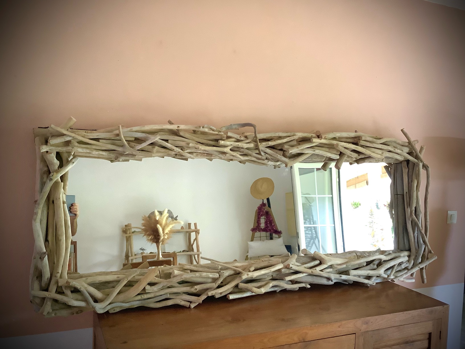 miroir bois flotté XXL 200 x 80 cm. DESTOCKAGE — visuel 8