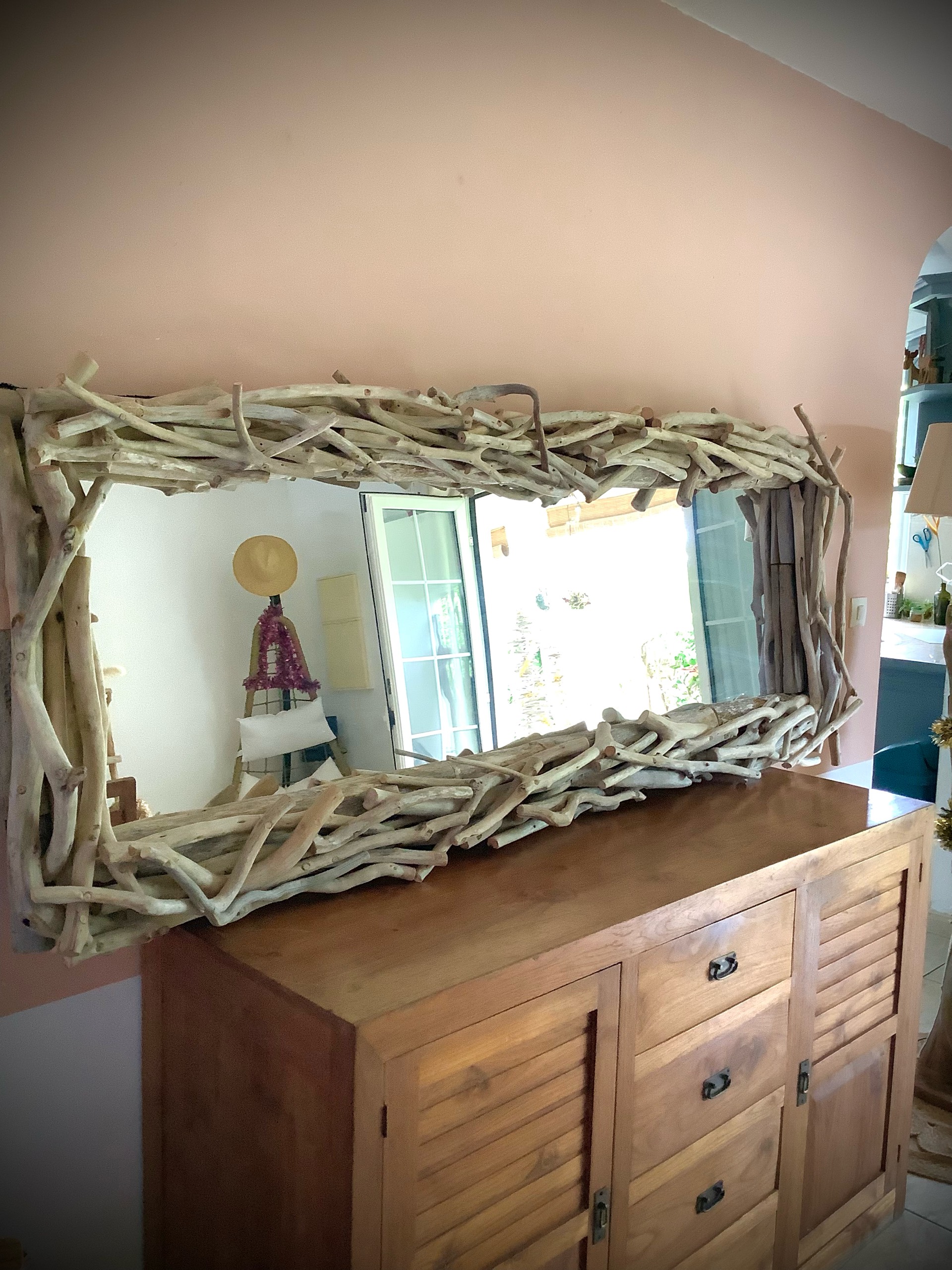 miroir bois flotté XXL 200 x 80 cm. DESTOCKAGE — visuel 7