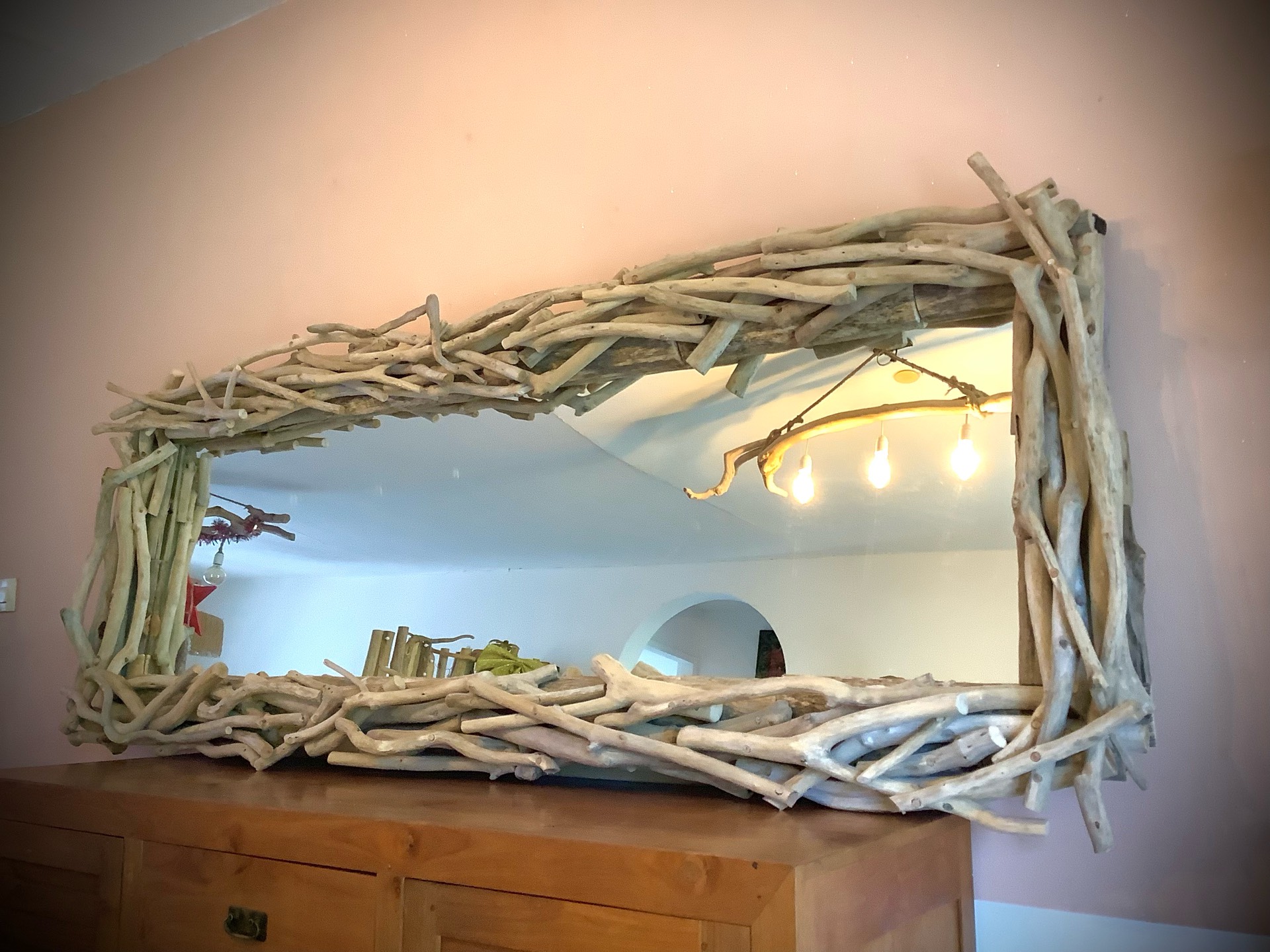 miroir bois flotté XXL 200 x 80 cm. DESTOCKAGE — visuel 4