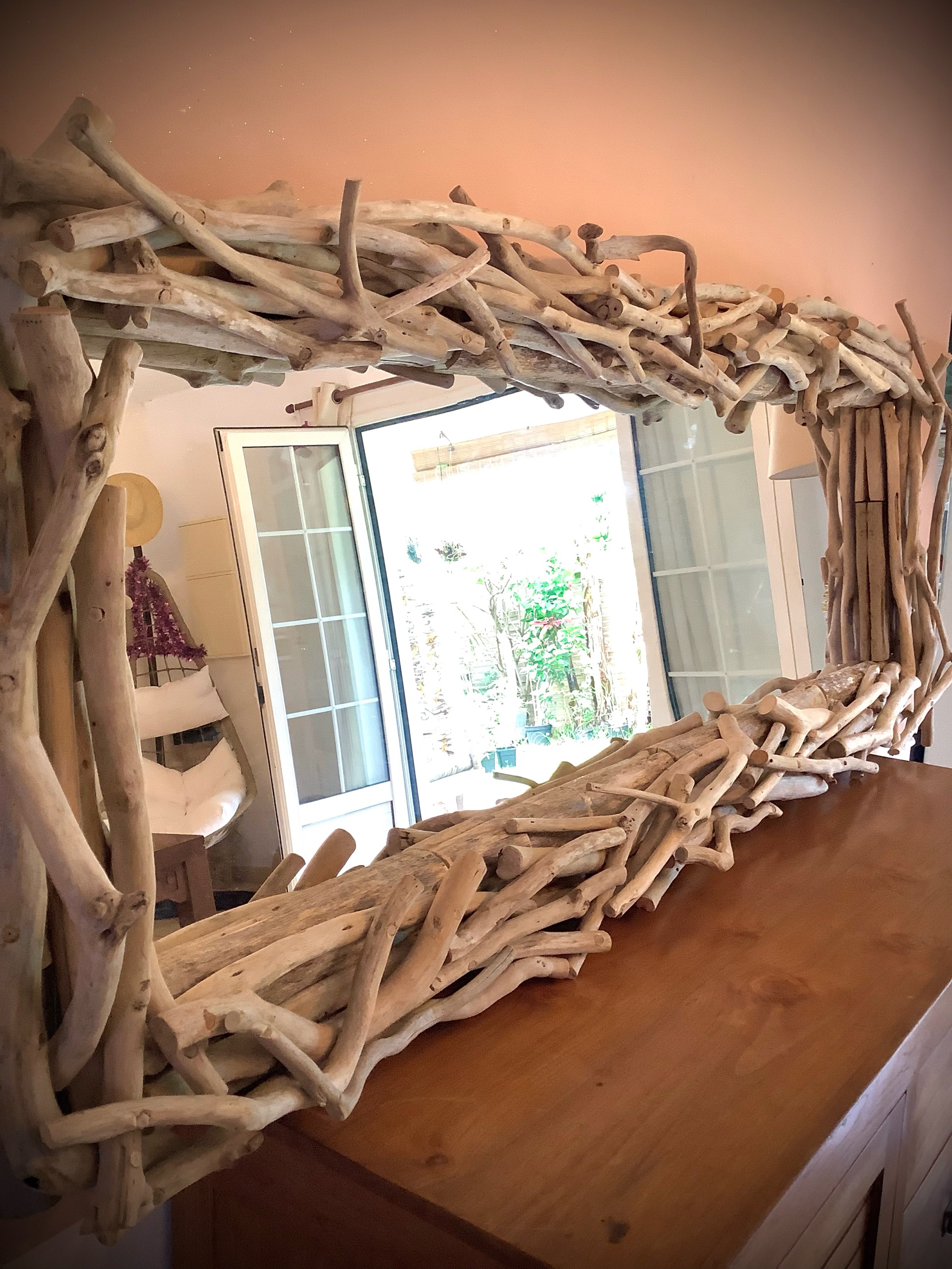 miroir bois flotté XXL 200 x 80 cm. DESTOCKAGE — visuel 2