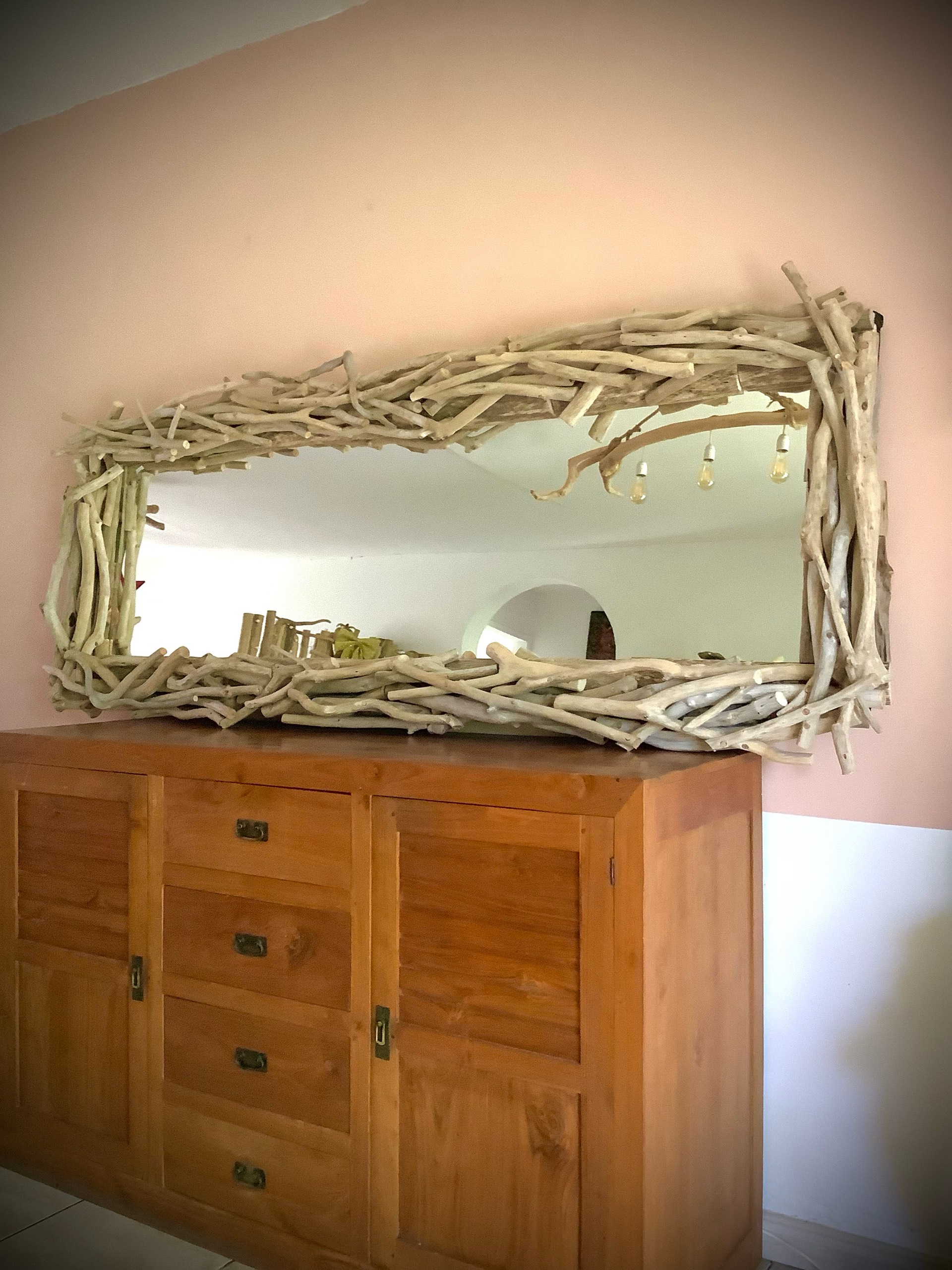 miroir bois flotté XXL 200 x 80 cm. DESTOCKAGE — visuel 6