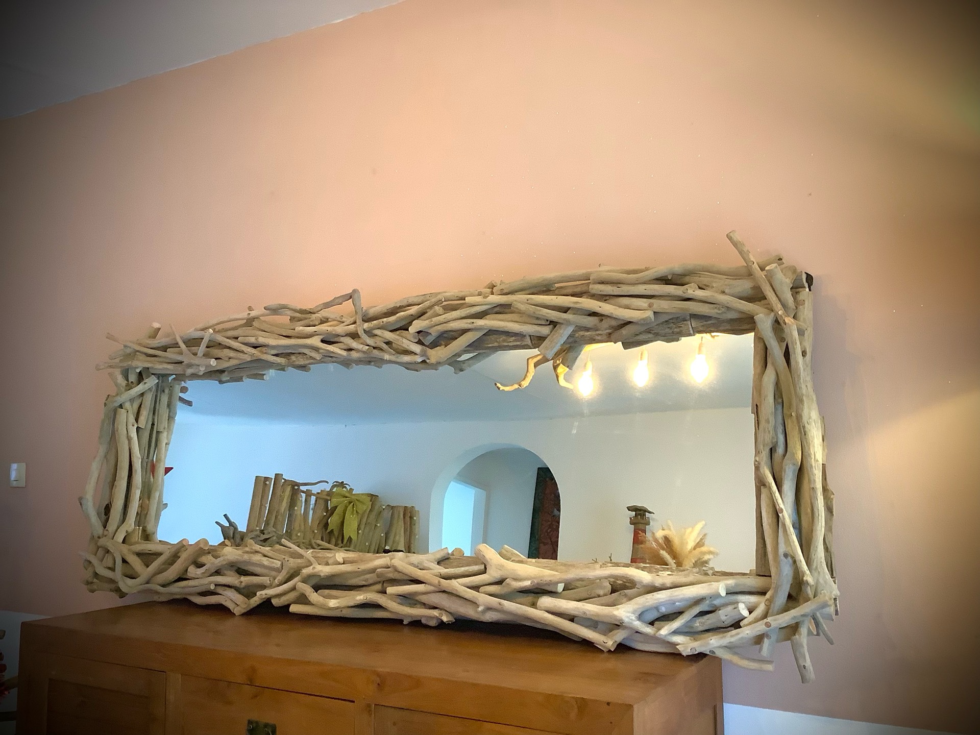 miroir bois flotté  XXL  200 x 80 cm.  DESTOCKAGE 