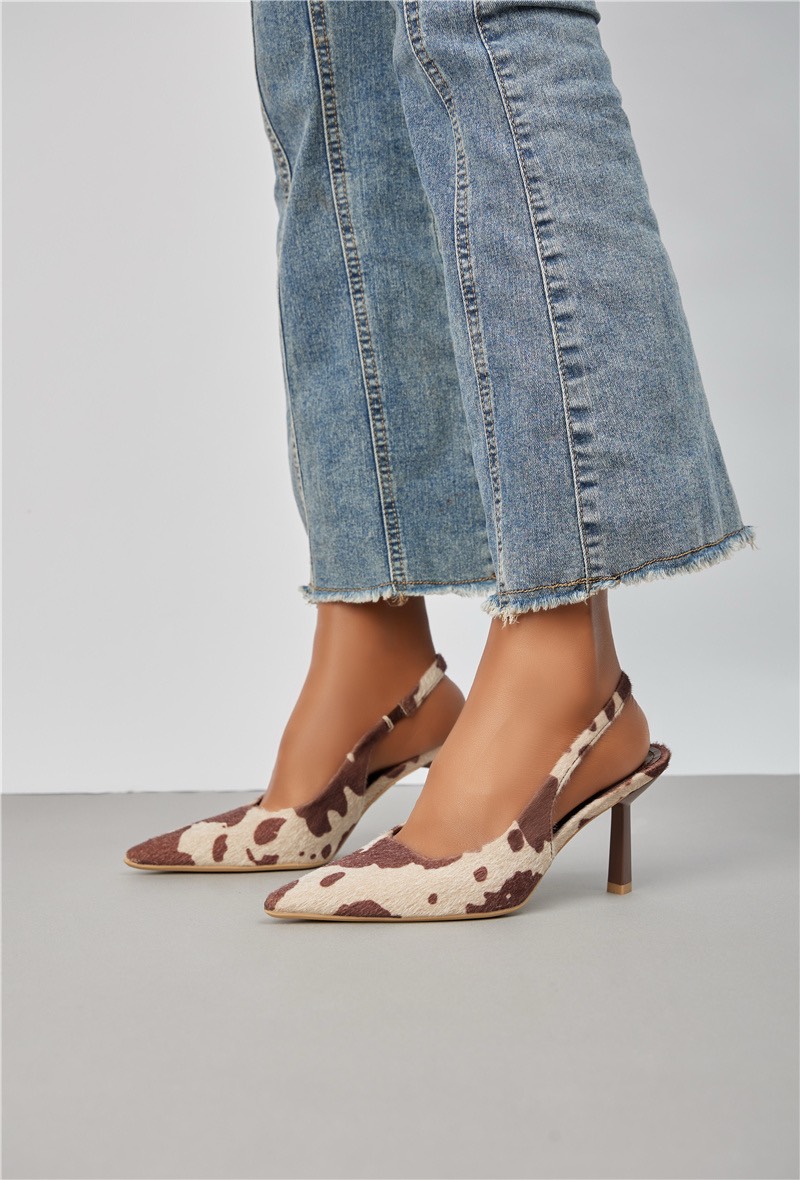 Escarpins slingback pointus – Noir, Marron, Vert, Imprimé – Élégance assurée — visuel 3
