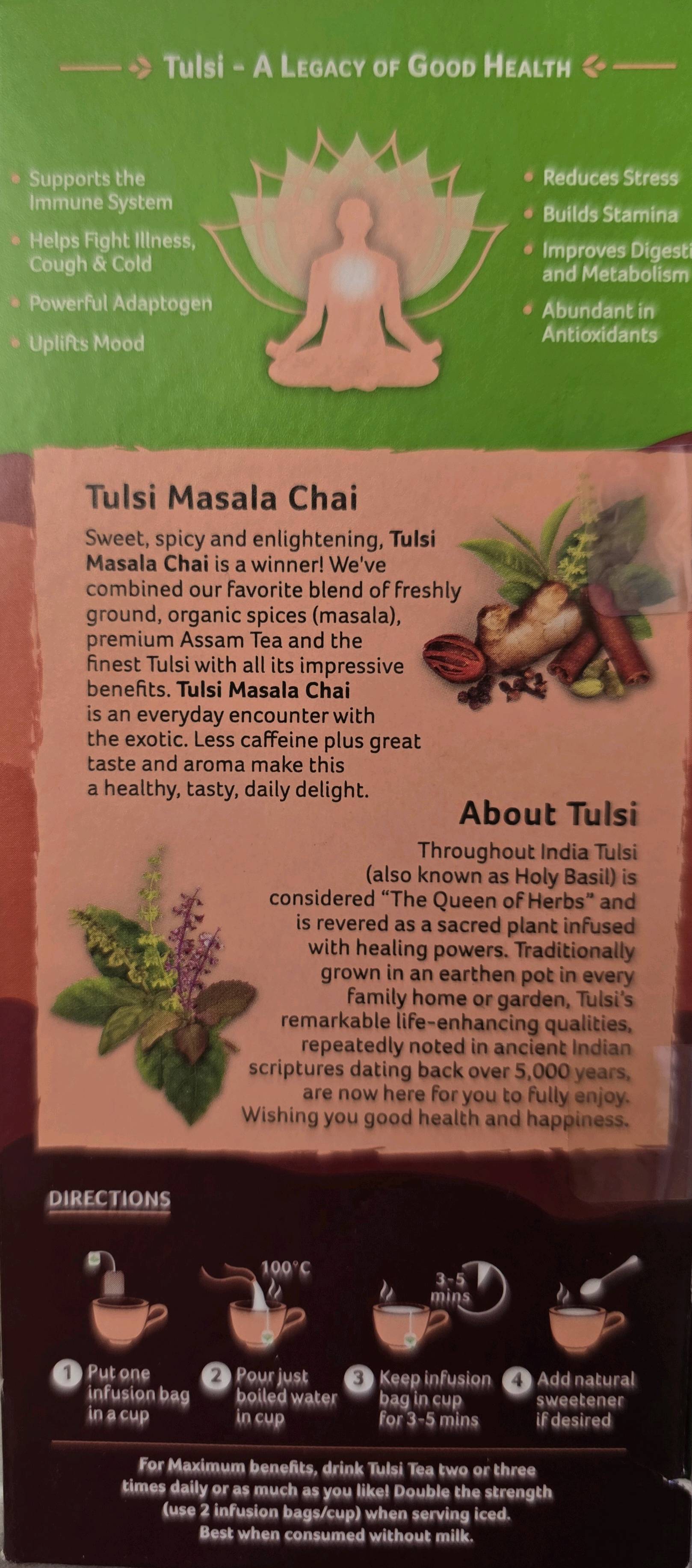Organic India Tulsi Masala Chai Bio 25 sachets — visuel 3