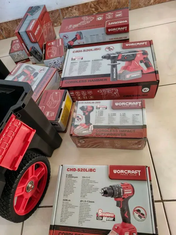 5 outils + 2 batteries 4ah+ 1 batterie 2ah+ chargeur double et chariot — visuel 6