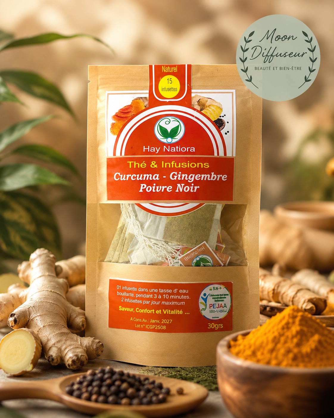 Infusion Curcuma - Gingembre - Poivre Noir 