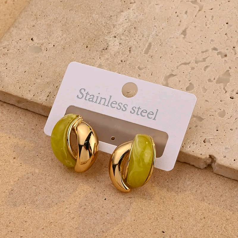 boucles d'oreilles en acier inoxydable 