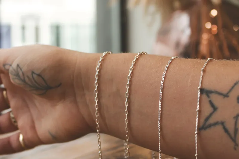 Before and after images showing permanent jewelry removal
