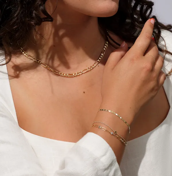 Two images showing a proper and improper fit of a permanent bracelet on a wrist