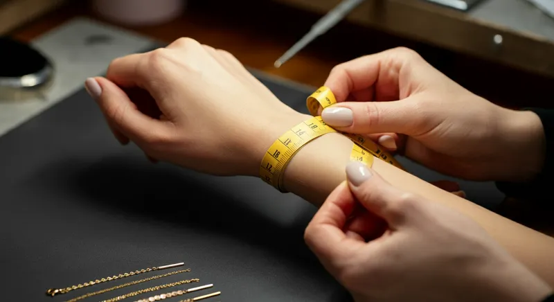 A young girl getting a permanent bracelet fitted, smiling and excited