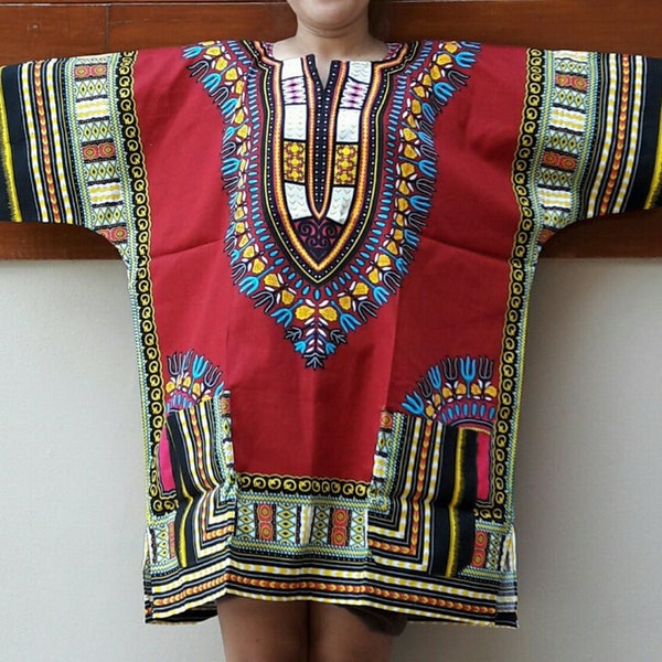 Red Dashiki Shirt