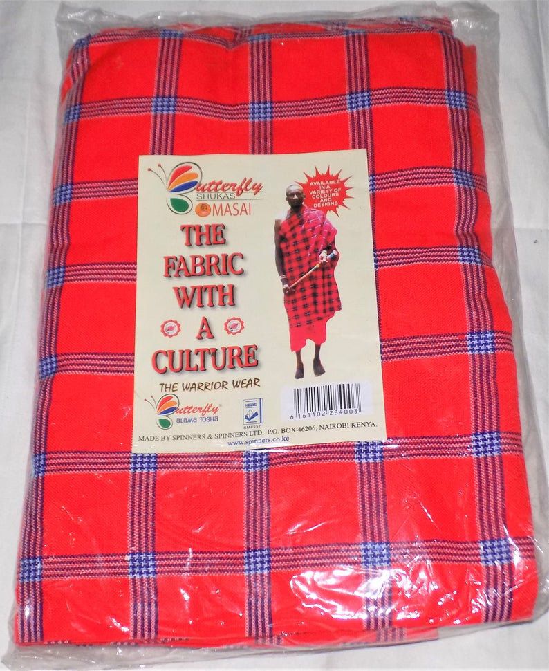 Red Blue Masai Shuka