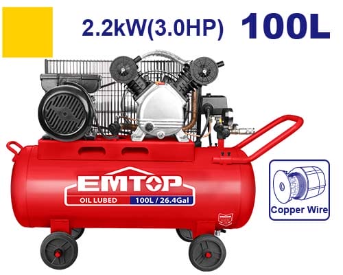 Compresor 100 l, 2200 w, 3.0 hp, emtop Thumbnail 1