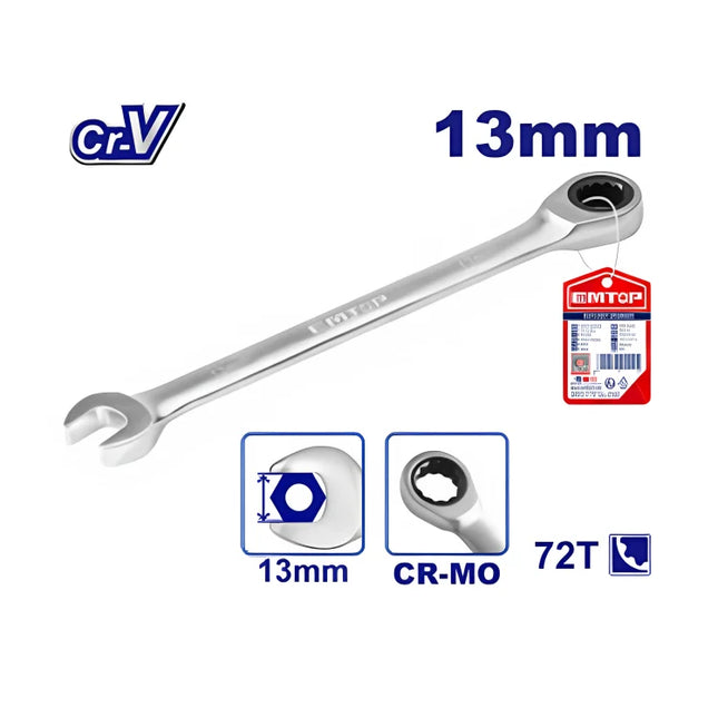 Cheie combinata cr-v, 13  mm, 180 mm, emtop Thumbnail 1