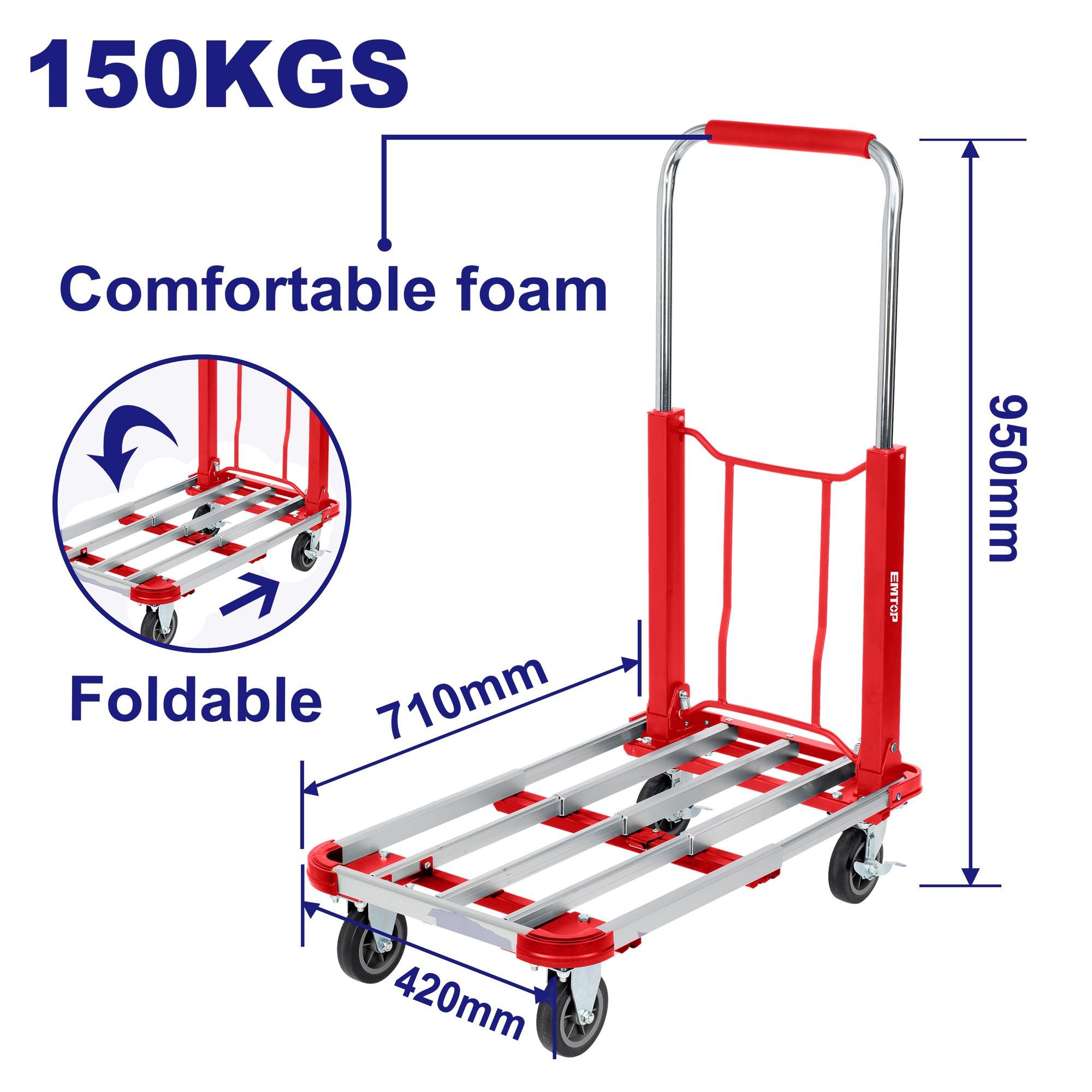 Carucior pliabil cu platforma max 150 kg, emtop Thumbnail 1