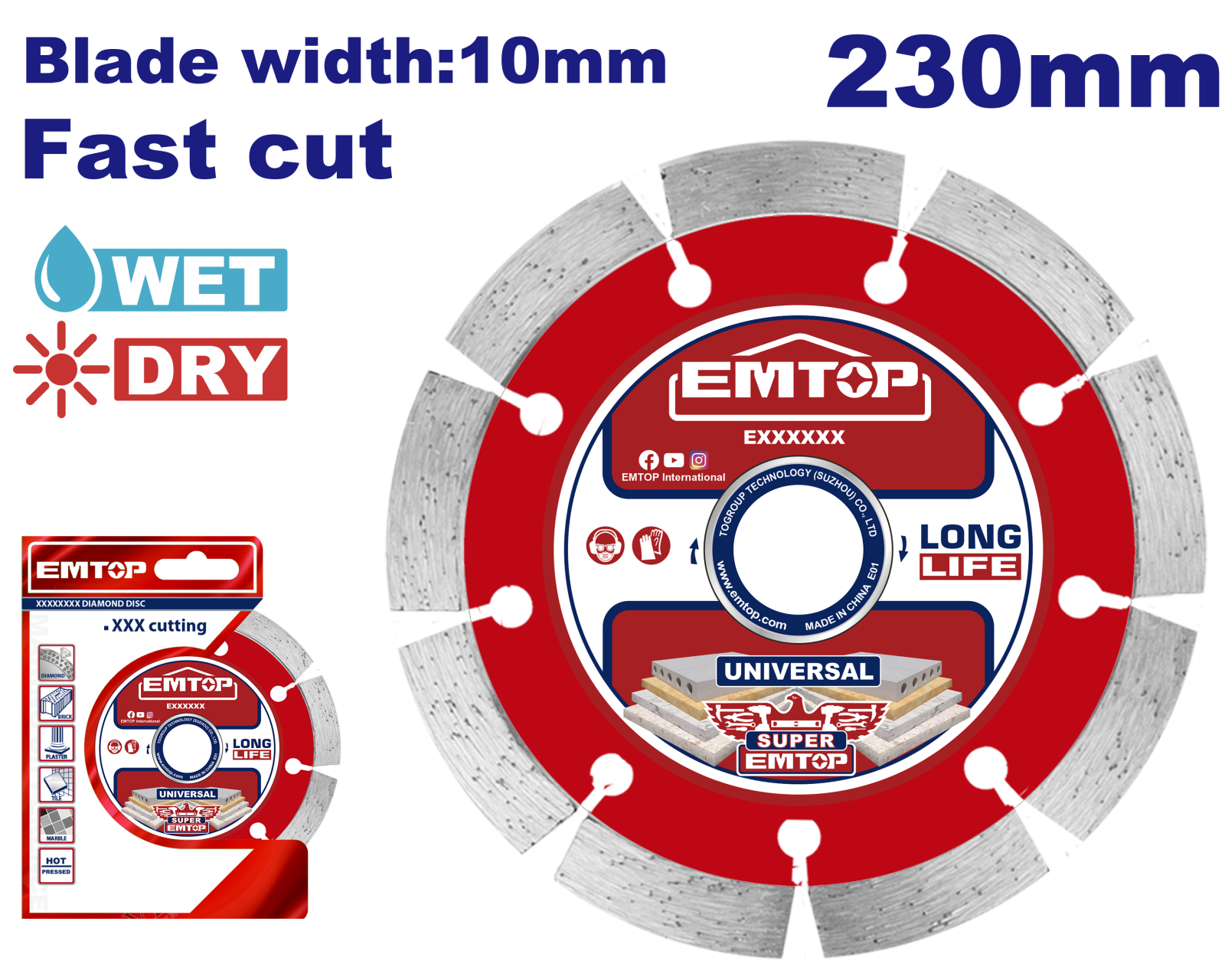 Disc diamant uscat 230 mm emtop Thumbnail 1
