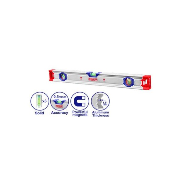 Nivela magnetica aluminiu 3 pozitii 40cm emtop