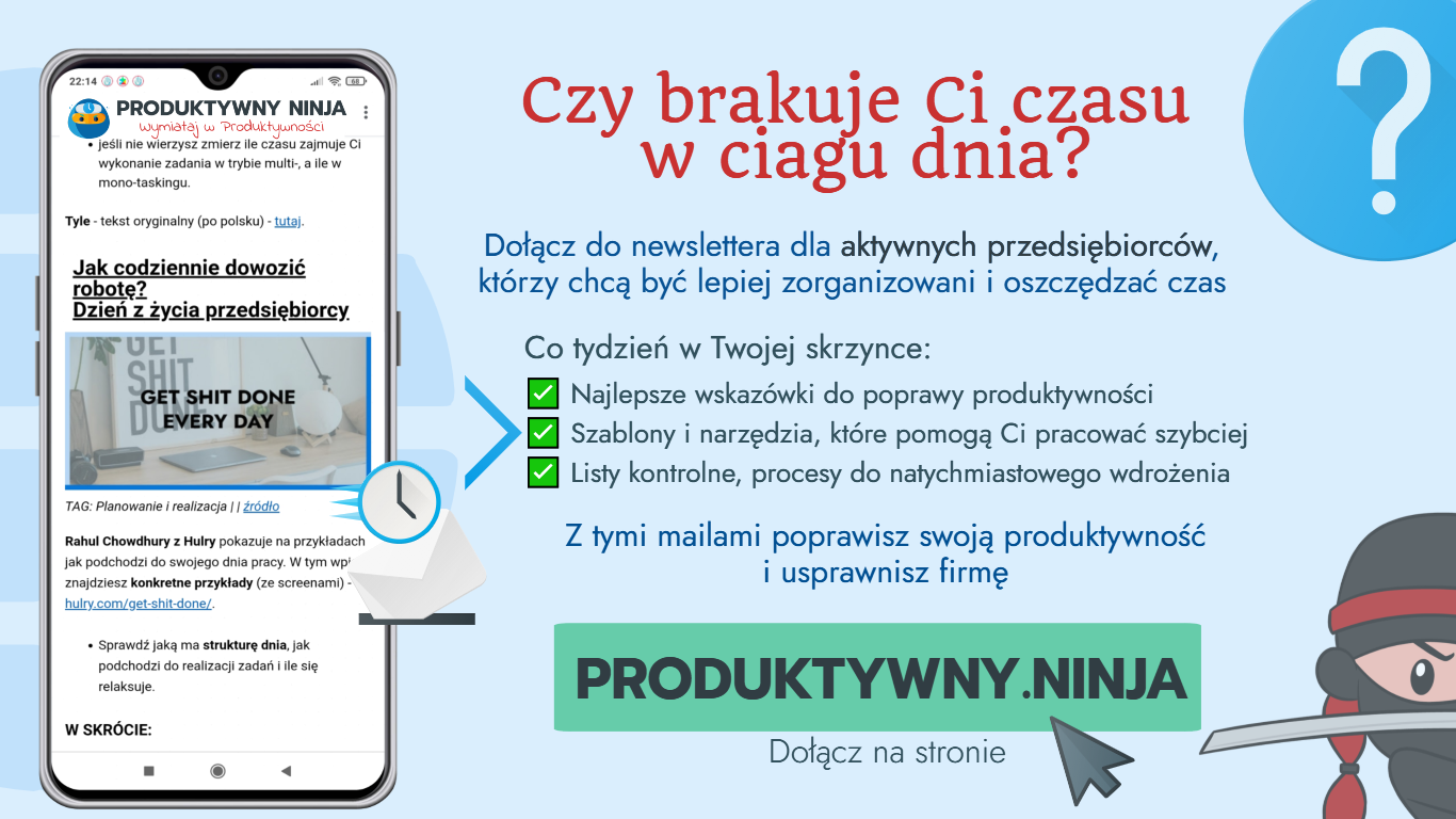 Produktywny Ninja - newsletter logo