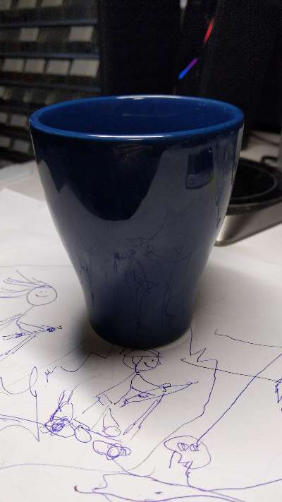 Blå mugg - 50 kr