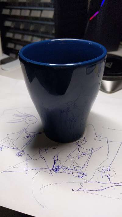 Blå mugg - 30 kr
