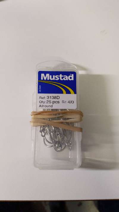 Mustad fiskekrokar 3138D 25 st - 50 kr