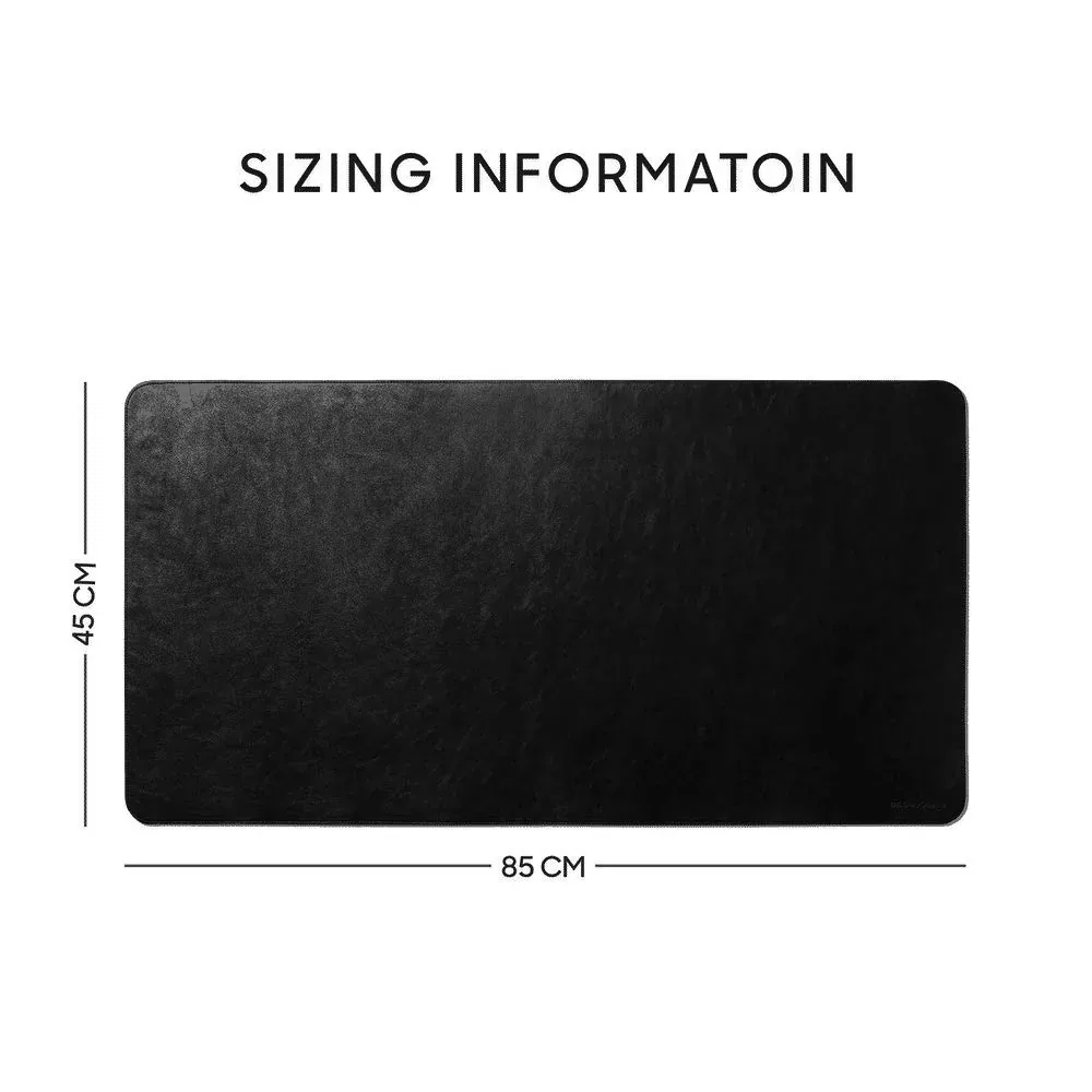 Large Vegan Leather Desk Mat - Black — image 2