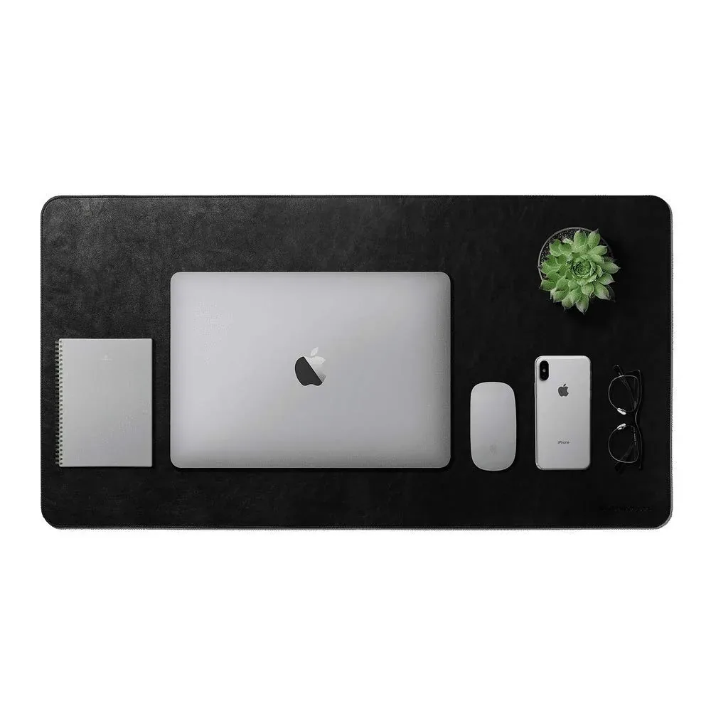Large Vegan Leather Desk Mat - Black