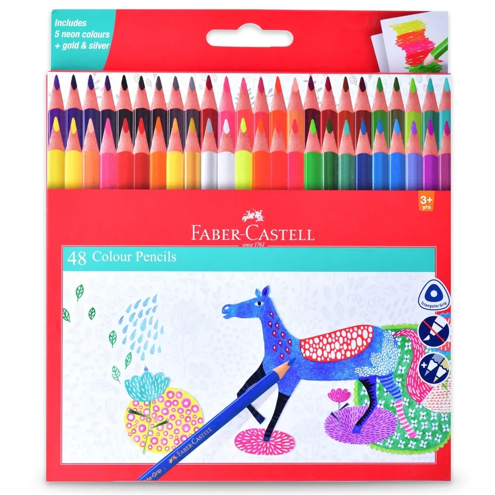 Triangular Colour Pencil Set - Pack of 48