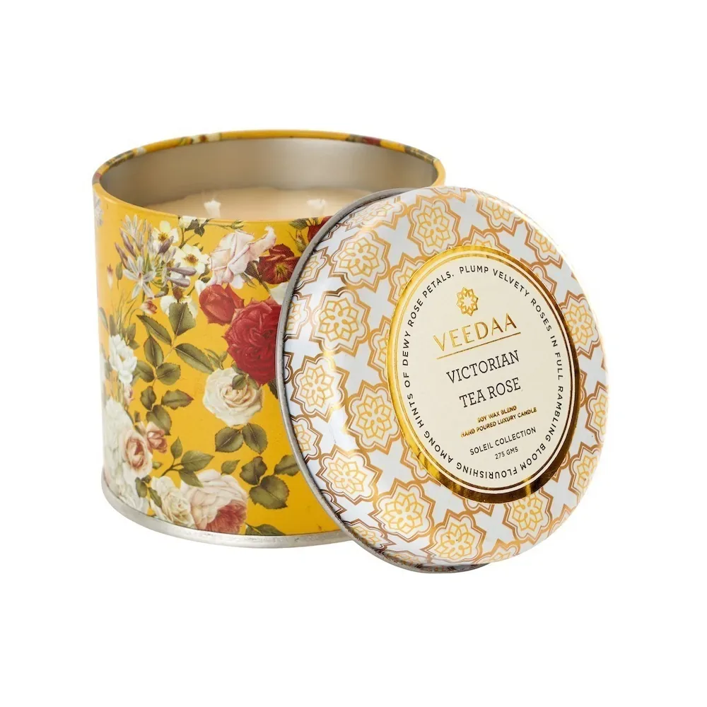 Victorian Tea Rose Mason Tin Scented Candle
