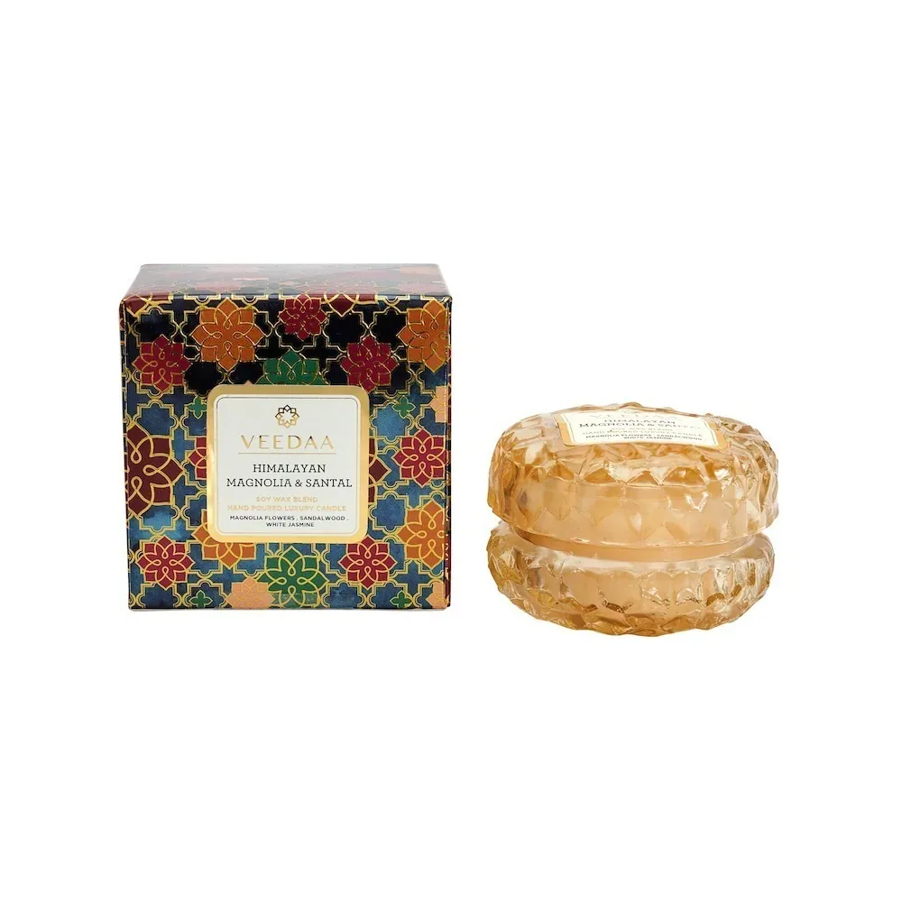Himalayan Magnolia & Santal Crystal Glass Scented Candle