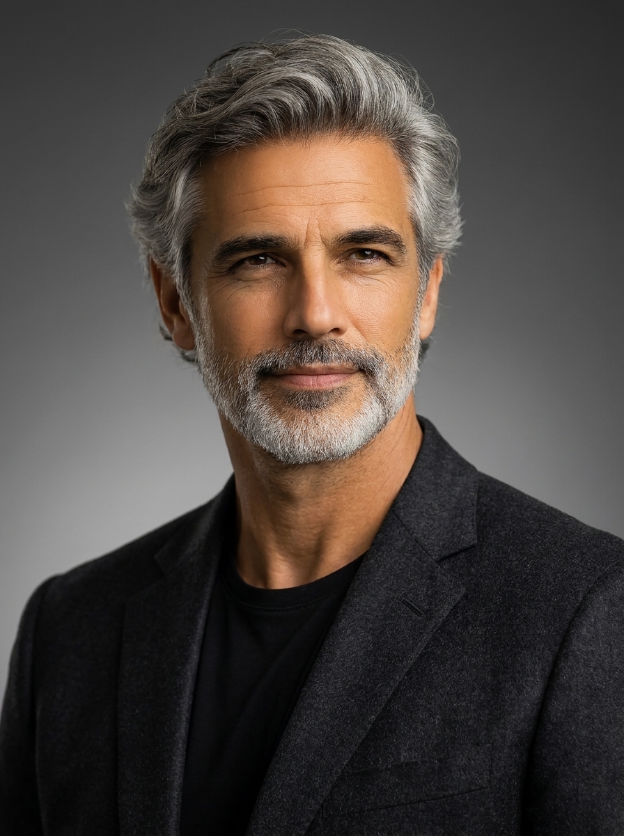 CEO Headshot AI photo style example generated with Elyra — The $800 studio headshot without the studio.