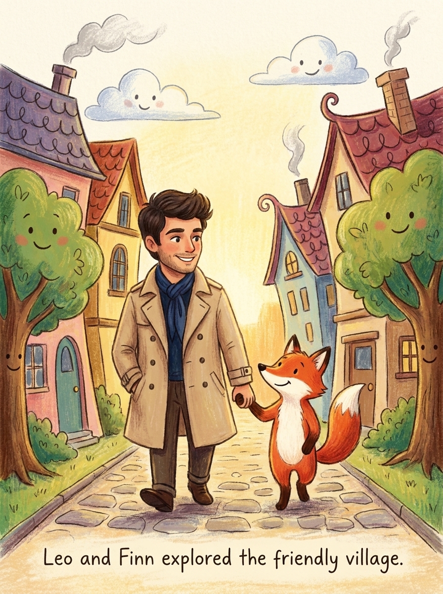 Storybook Illustration AI photo style example generated with Elyra — You as the beloved main character of a picture book.