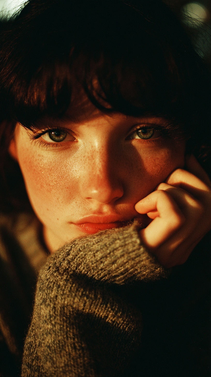Vintage Film Dreams AI photo style example generated with Elyra — Timeless portraits with warm analog nostalgia and cinematic charm.