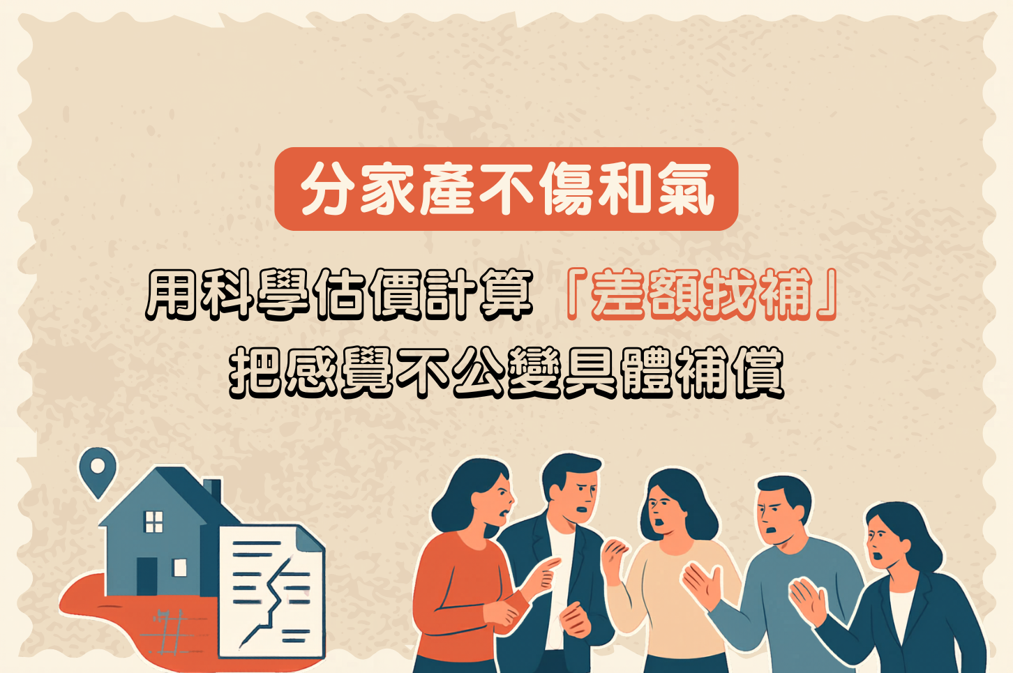 分家產不傷和氣：用科學估價計算「差額找補」，把感覺不公變具體補償