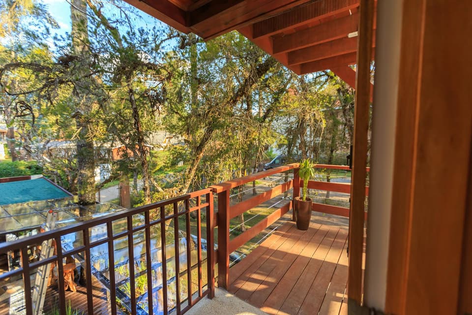 Wood Deck with Railing