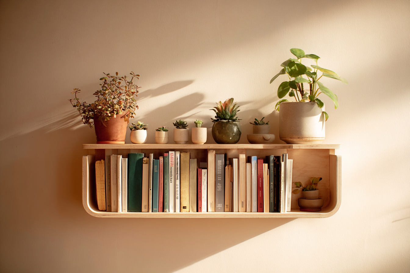 シンプルな木製壁面棚のDIY設計図