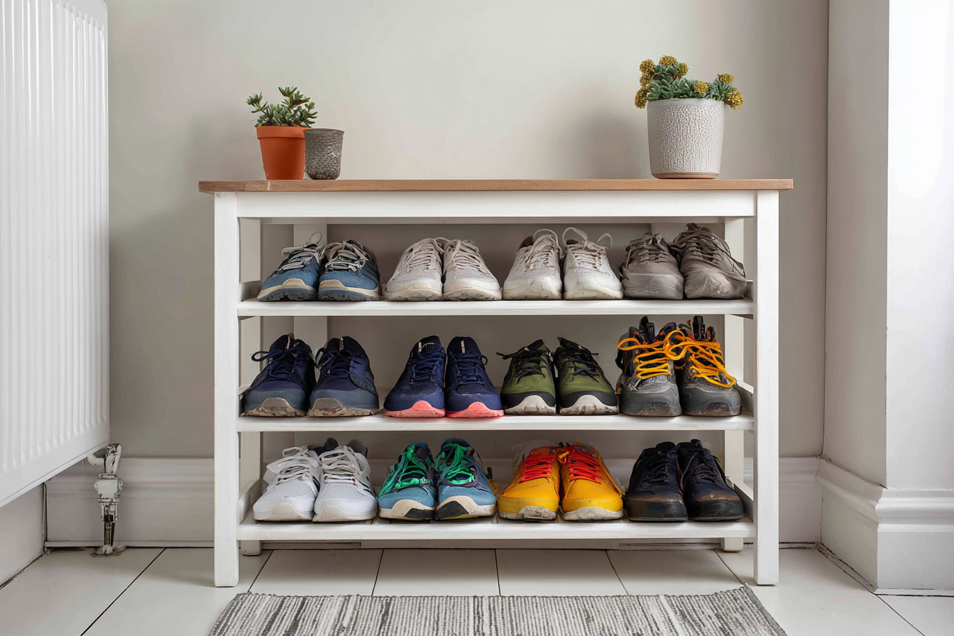 木製シューズラックのDIY設計図