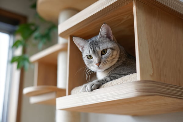 隠れ家付きキャットタワーのDIY設計図