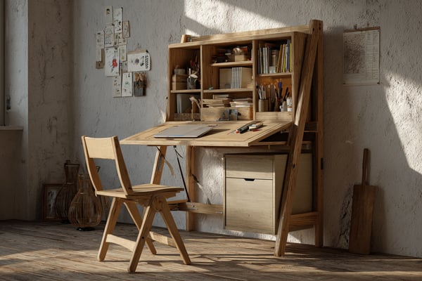 折りたたみ壁掛けデスクのDIY設計図