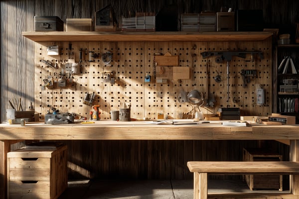 ガレージ用作業台のDIY設計図