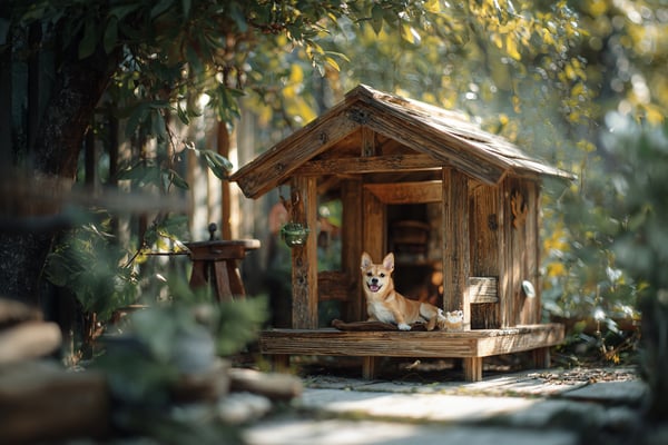 小型犬用木製犬小屋のDIY設計図