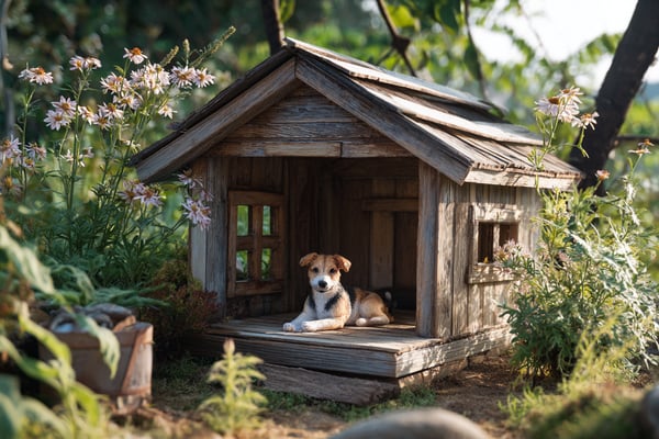 屋根付き高床式犬小屋のDIY設計図