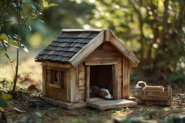 ミニチュアハウス型犬小屋のDIY設計図