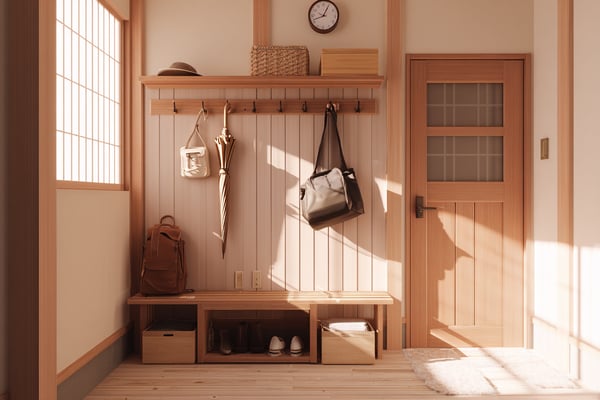 傘立て一体型収納のDIY設計図