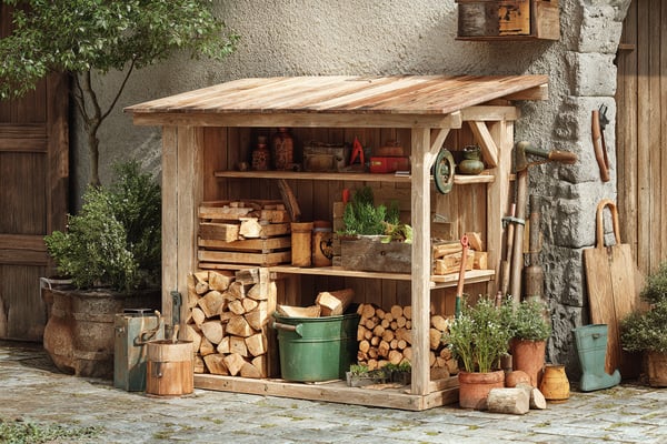 薪棚のDIY設計図