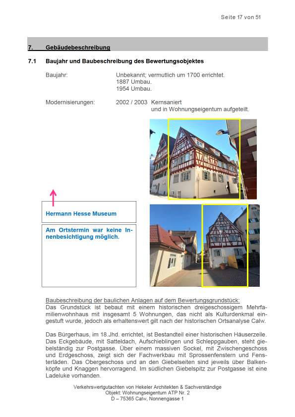 Zweizimmerwohnung in Nonnengasse 1, 75365 Calw - Wimberg - Bild 2