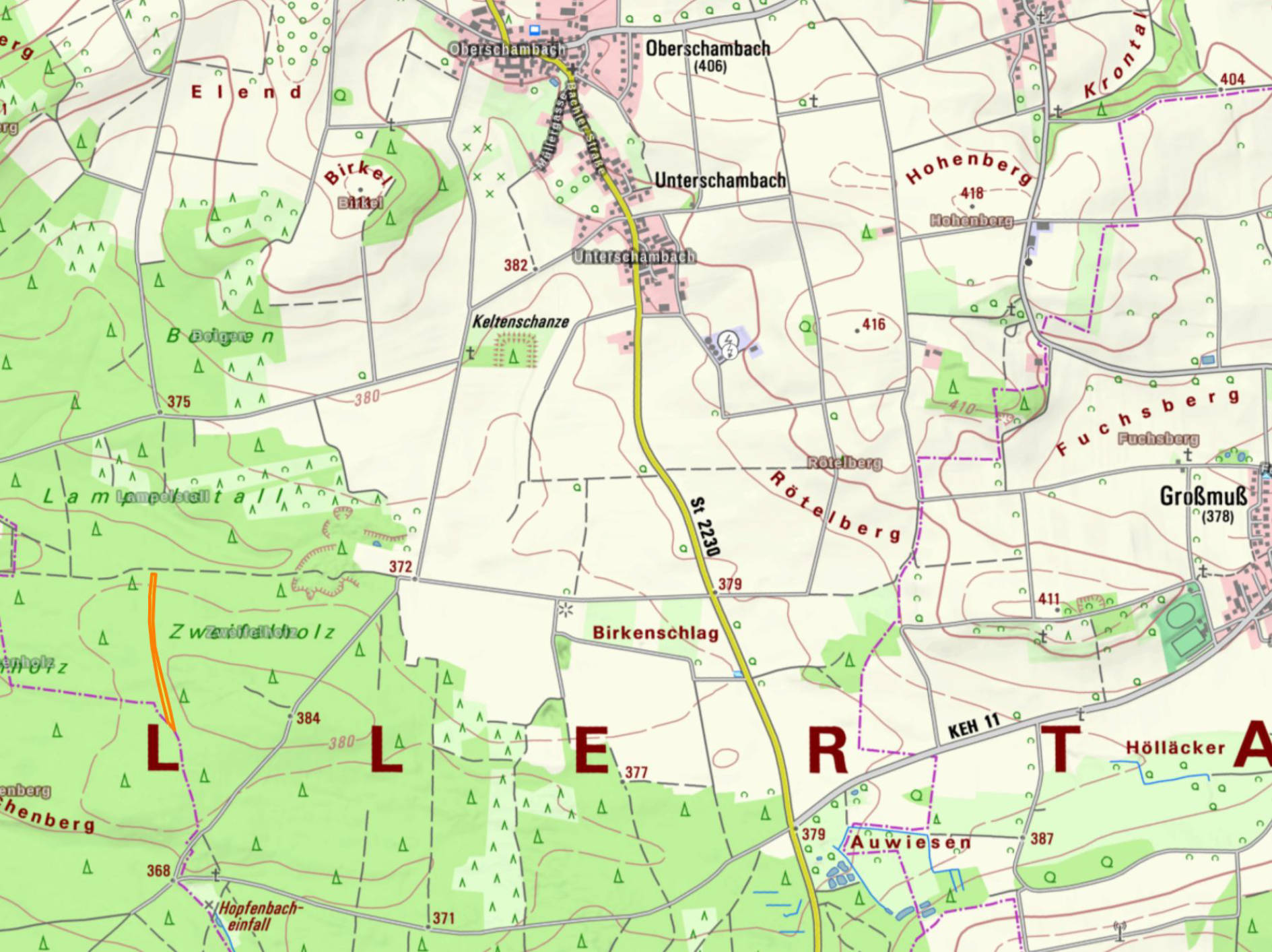 Waldfläche in Flustrück 1113, 93345 Hausen, Gemarkung Oberschambach - Bild 2